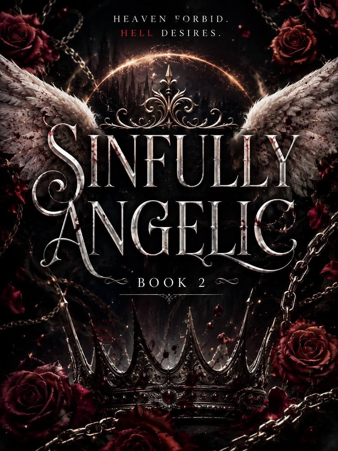 Sinfully Angelic dark romantic cover artwork.